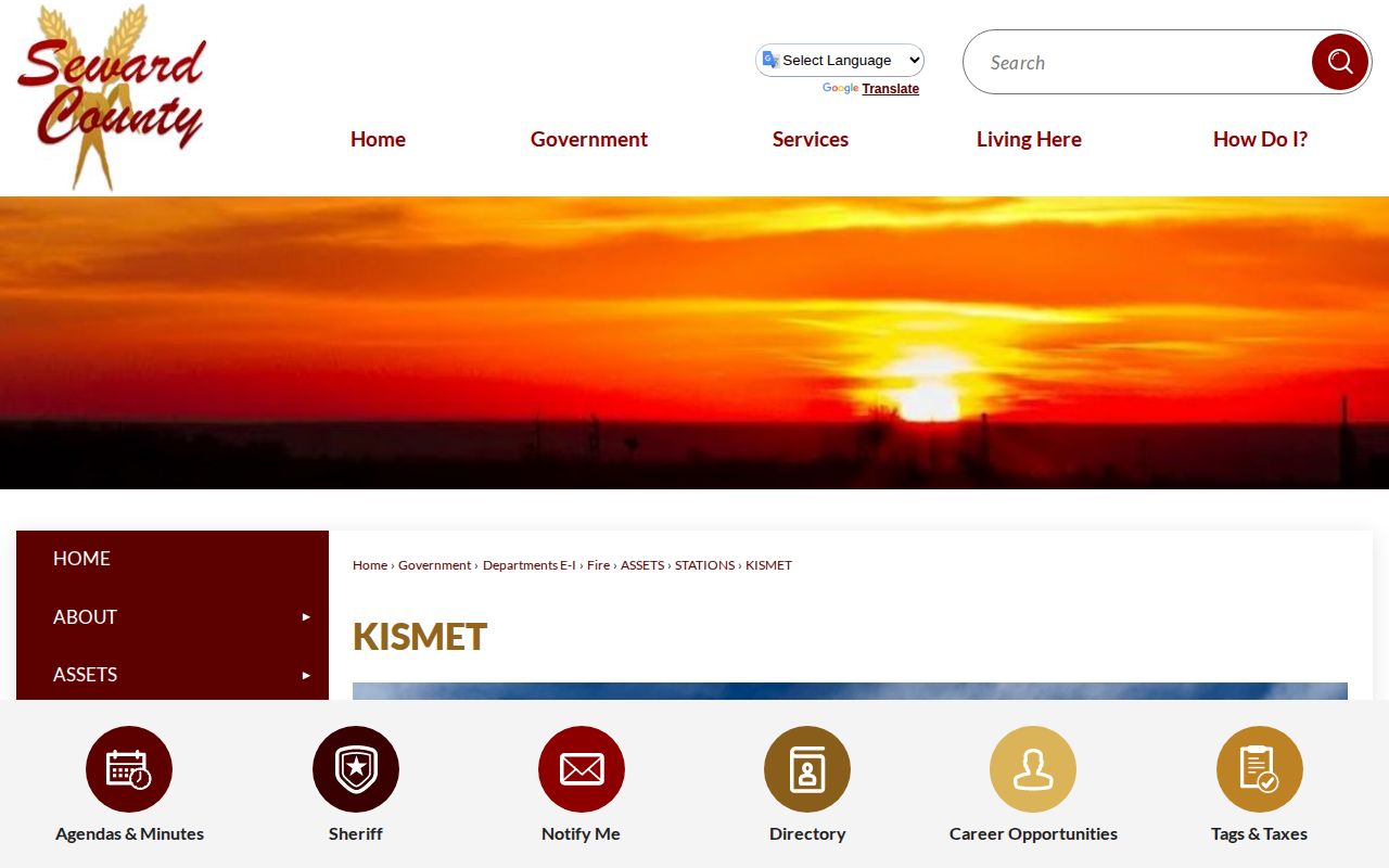 Official Seward County Kismet page for Kismet arrest record routing